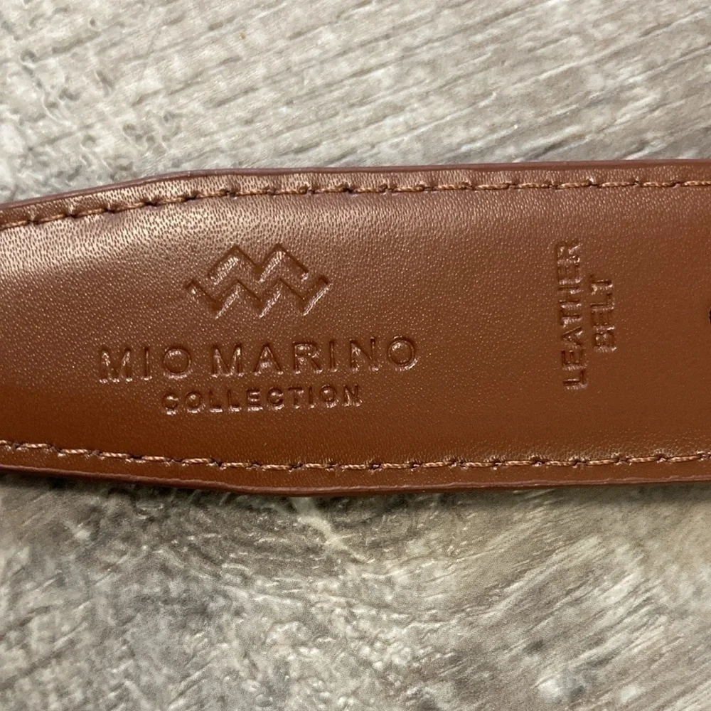 Mio Marino Leather Classy Prong Buckle Belt